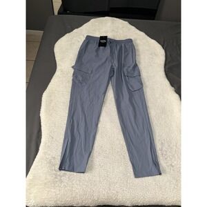 New Boohoo Man Blue Active Gym Technical Cargo Jogger Size Large‎ Steel